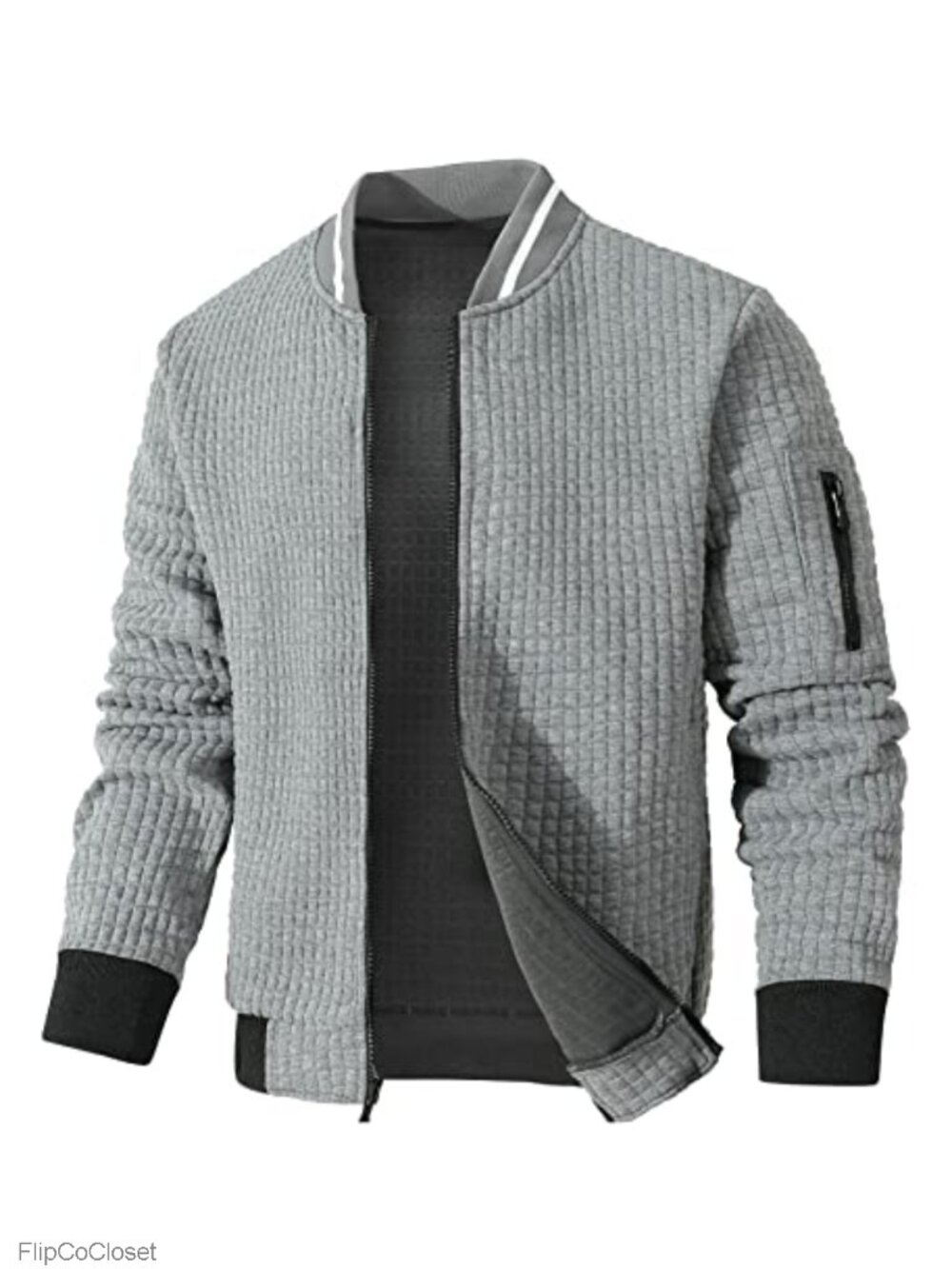 Men's Lightweight Bomber Varsity Jacket Casual Zip Front Coat